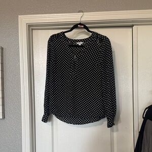 Black and White Polka Dot Women's Top